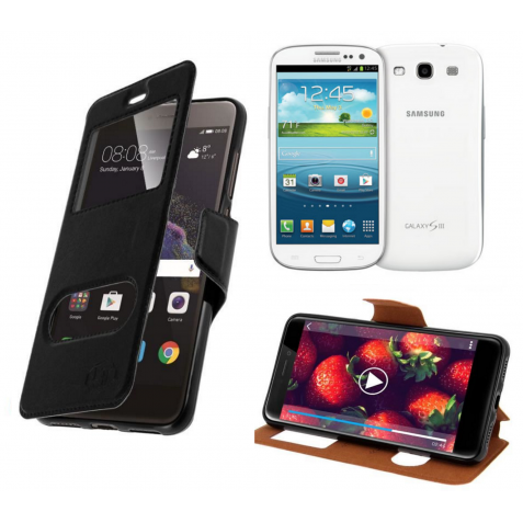 HOUSSE ETUI FOLIO SAMSUNG Galaxy S3 - i9300 (Noir)
