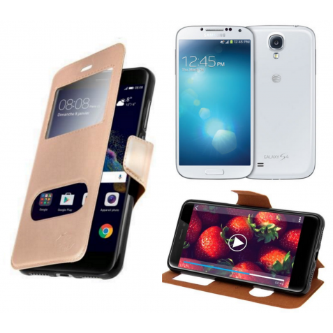 HOUSSE ETUI FOLIO SAMSUNG Galaxy S3 - i9500 (Doré)