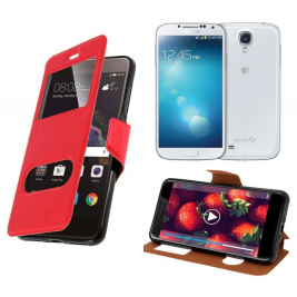 HOUSSE ETUI FOLIO SAMSUNG Galaxy S4 - i9500 (Rouge)