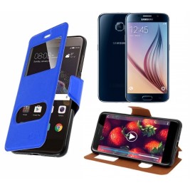 HOUSSE ETUI FOLIO SAMSUNG Galaxy S6 G-920 (Bleu)