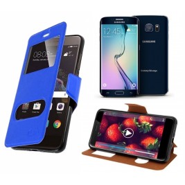 HOUSSE ETUI FOLIO SAMSUNG Galaxy S6 Edge (Bleu)