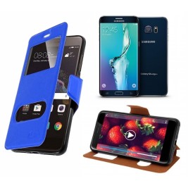 HOUSSE ETUI FOLIO SAMSUNG Galaxy S6 Edge Plus (Bleu)