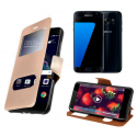 HOUSSE ETUI FOLIO SAMSUNG Galaxy S7 (Doré)
