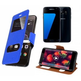 HOUSSE ETUI FOLIO SAMSUNG Galaxy S7 (Bleu)