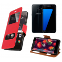 HOUSSE ETUI FOLIO SAMSUNG Galaxy S7 Edge (Rouge)