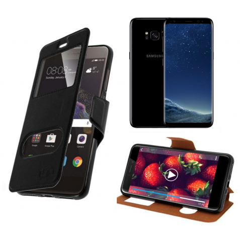 HOUSSE ETUI FOLIO SAMSUNG Galaxy S8 Plus (Noir)