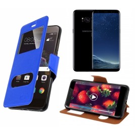HOUSSE ETUI FOLIO SAMSUNG Galaxy S8 Plus (Bleu)