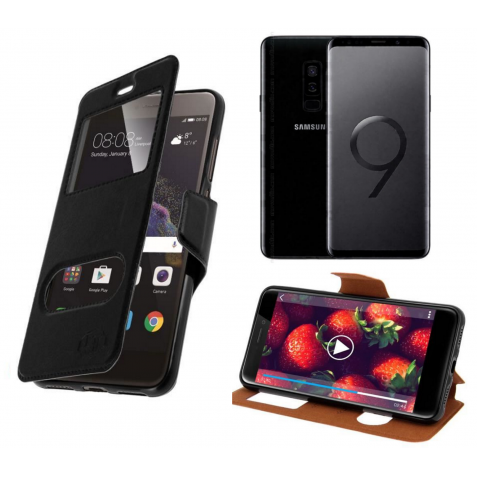 HOUSSE ETUI FOLIO SAMSUNG Galaxy S9 (Noir)