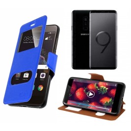 HOUSSE ETUI FOLIO SAMSUNG Galaxy S9 Plus (Bleu)