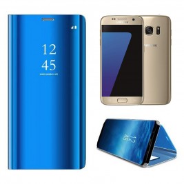 Etui Housse Clear View pour Samsung Galaxy S7 Bleu