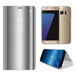 Etui Housse Clear View pour Samsung Galaxy S7 Gris