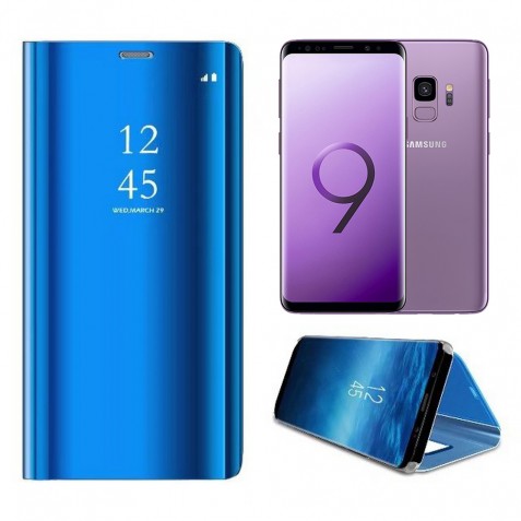 Etui Housse Clear View pour Samsung Galaxy S9 Bleu