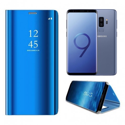 Etui Housse Clear View pour Samsung Galaxy S9 Plus Bleu