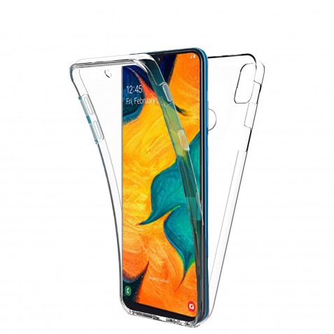 Coque 360 Degré Samsung Galaxy A20/A30 – Protection en Rigide, Housse Etui Tactile 360 degré – Antichoc, Transparent