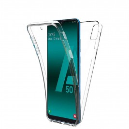 Coque 360 Degré Samsung Galaxy A50 – Protection en Rigide, Housse Etui Tactile 360 degré – Antichoc, Transparent