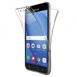 Coque 360 Degré Samsung Galaxy J3 2016 – Protection en Rigide, Housse Etui Tactile 360 degré – Antichoc, Transparent