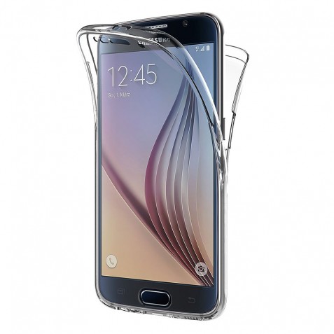 Coque 360 Degré Samsung Galaxy S6 – Protection en Rigide, Housse Etui Tactile 360 degré – Antichoc, Transparent