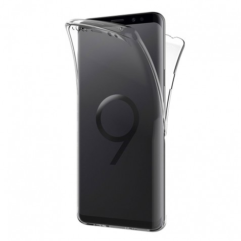 Coque 360 Degré Samsung Galaxy S9 – Protection en Rigide, Housse Etui Tactile 360 degré – Antichoc, Transparent