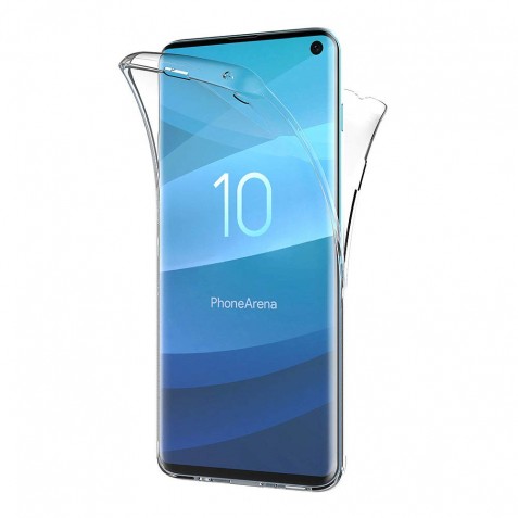 Coque 360 Degré Samsung Galaxy S10 – Protection en Rigide, Housse Etui Tactile 360 degré – Antichoc, Transparent