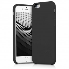 Coque iPhone 6G/S en Silicone Liquide Anti-Rayure Noir