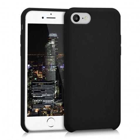 Coque iPhone 7G/8G en Silicone Liquide Anti-Rayure Noir