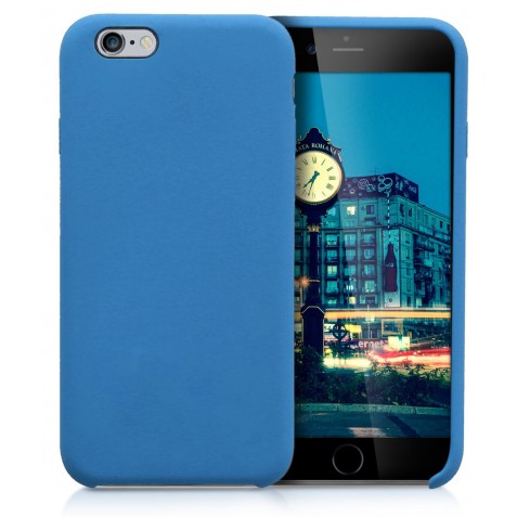 Coque iPhone 6G/S  Plus en Silicone Liquide Anti-Rayure Bleu