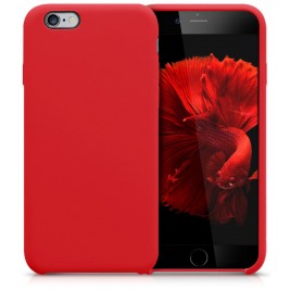 Coque iPhone 6G/S Plus en Silicone Liquide Anti-Rayure Rouge