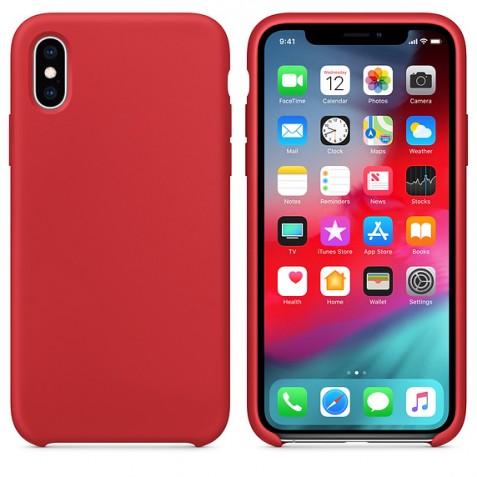 Coque iPhone X/XS en Silicone Liquide Anti-Rayure Rouge