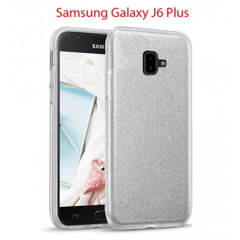 Coque Samsung Galaxy J6 Plus Paillette en Silicone avec Strass brillant