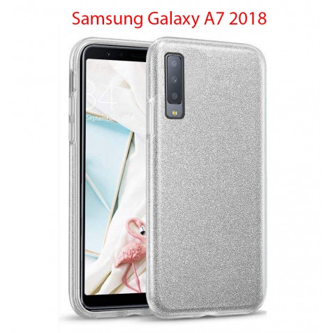 Coque Samsung Galaxy A7 2018 Paillette en Silicone avec Strass brillant
