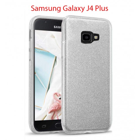 Coque Samsung Galaxy J4 Plus Paillette en Silicone avec Strass brillant