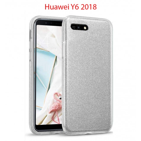 Coque Huawei Y6 2018 Paillette en Silicone avec Strass brillant