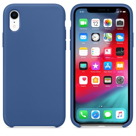 Coque iPhone XR en Silicone Liquide Anti-Rayure Bleu