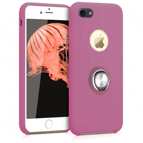 Coque iPhone 7G/7S en Silicone Violet avec Bague